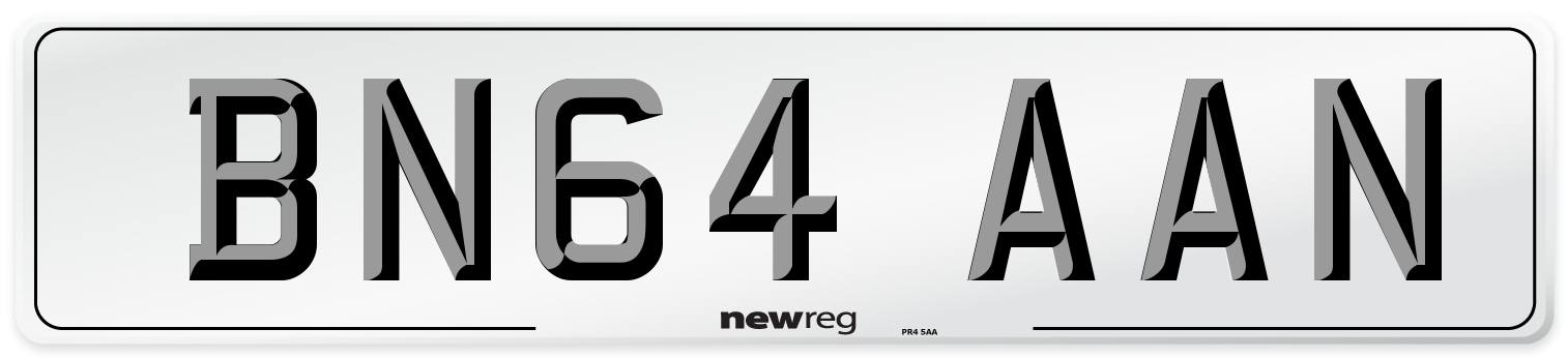 BN64 AAN Number Plate from New Reg
